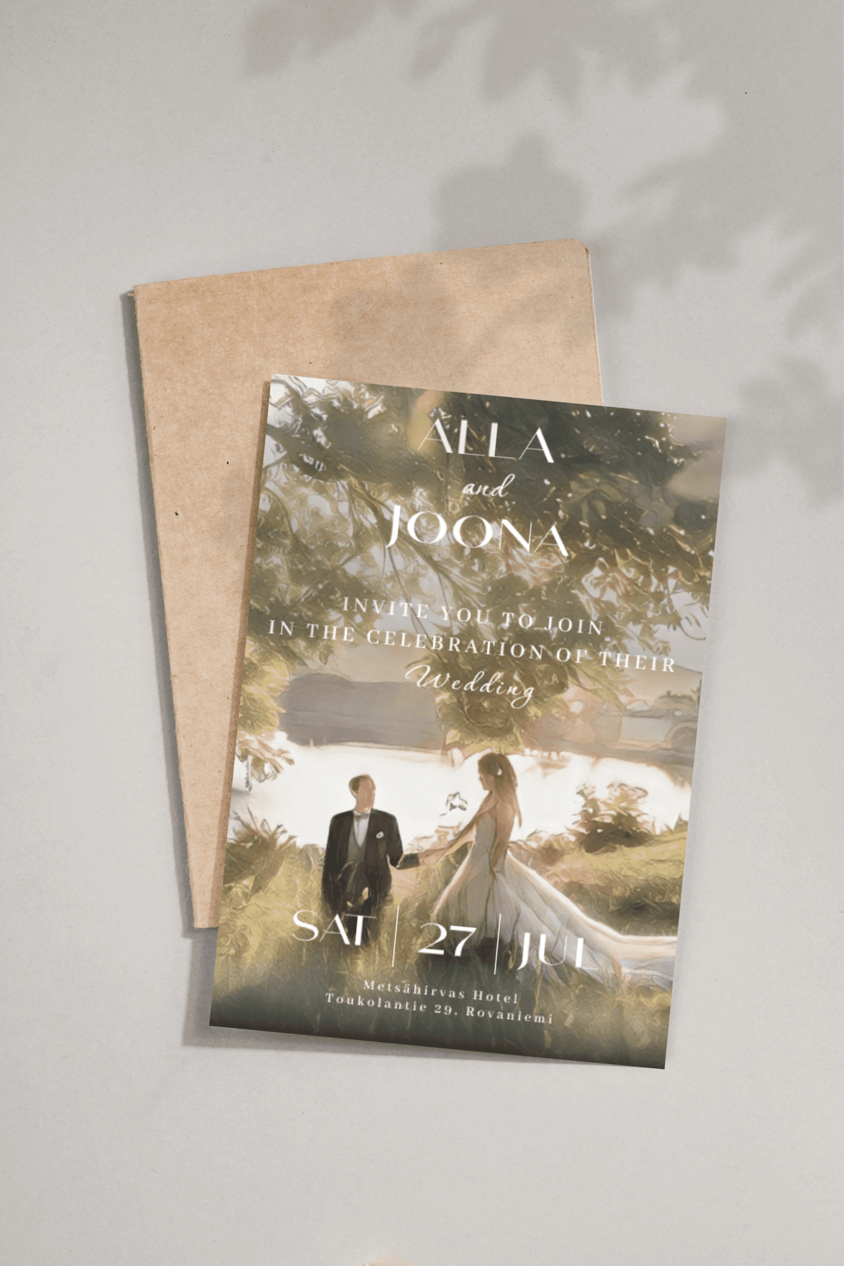 Wedding Invitation Rovaniemi Lapland Digital design invitations menus design