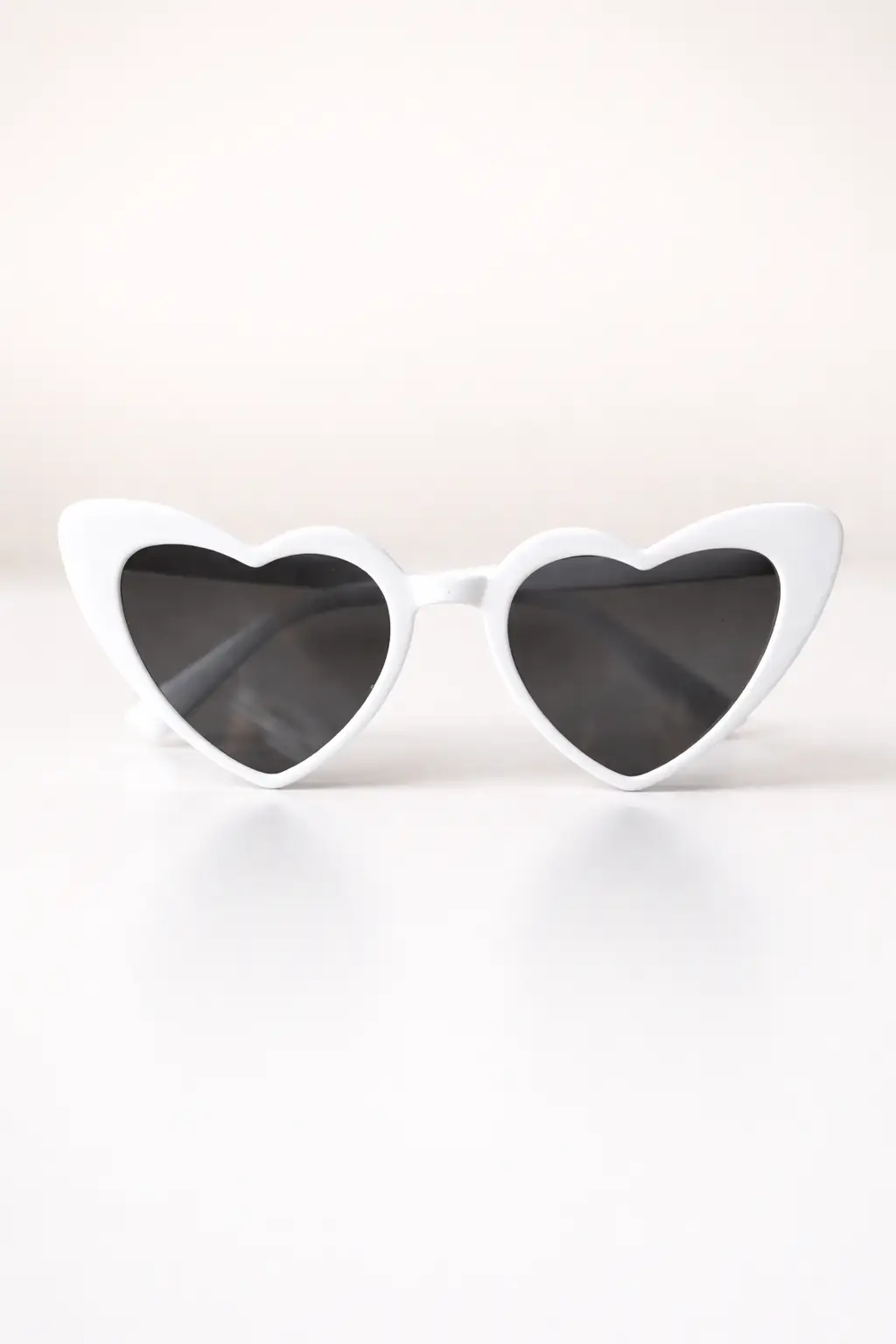 White Heart-Shaped Glasses