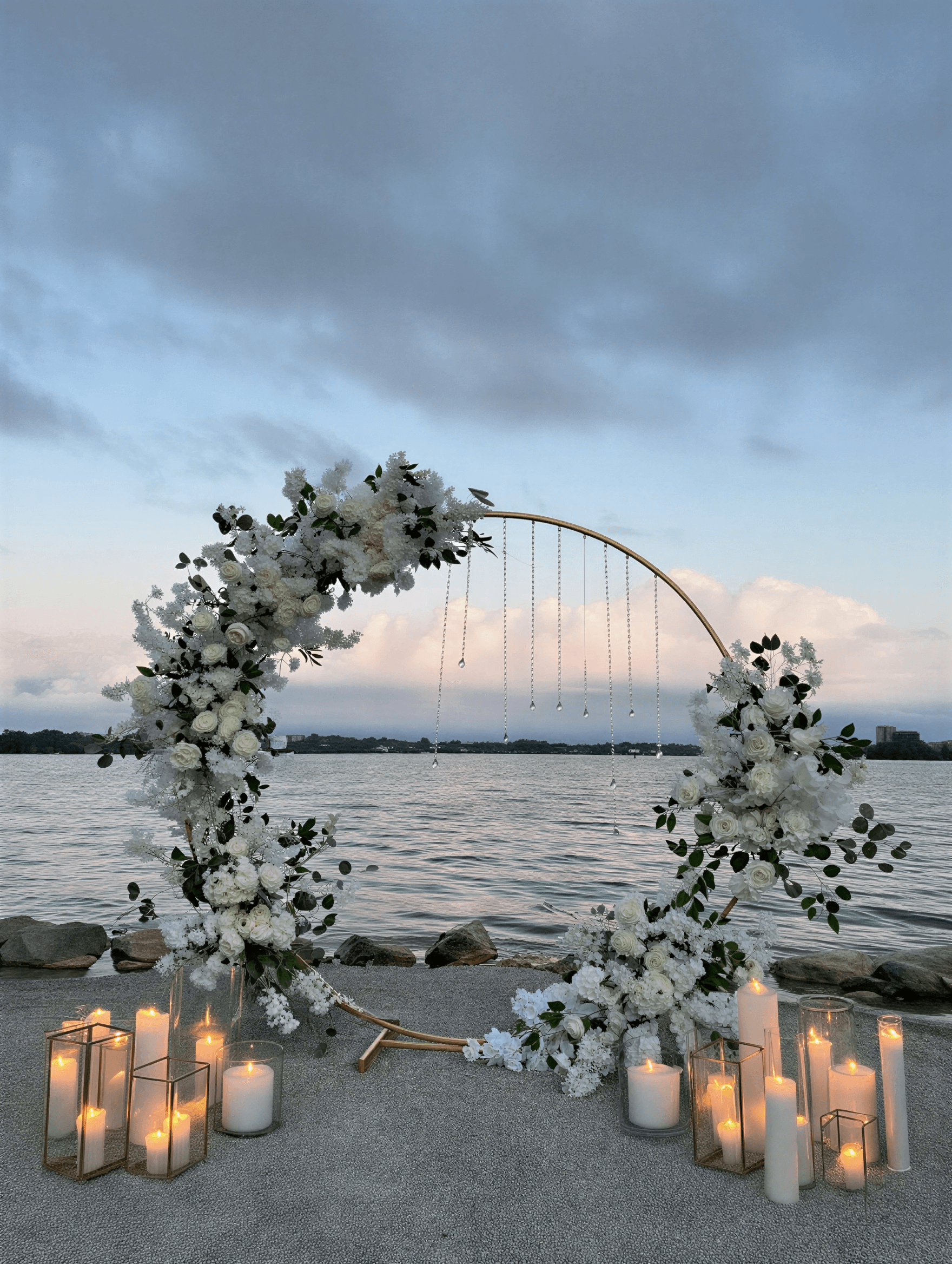 Wedding Round arch with candles Rovaniemi Weddings Finland and Nordics
